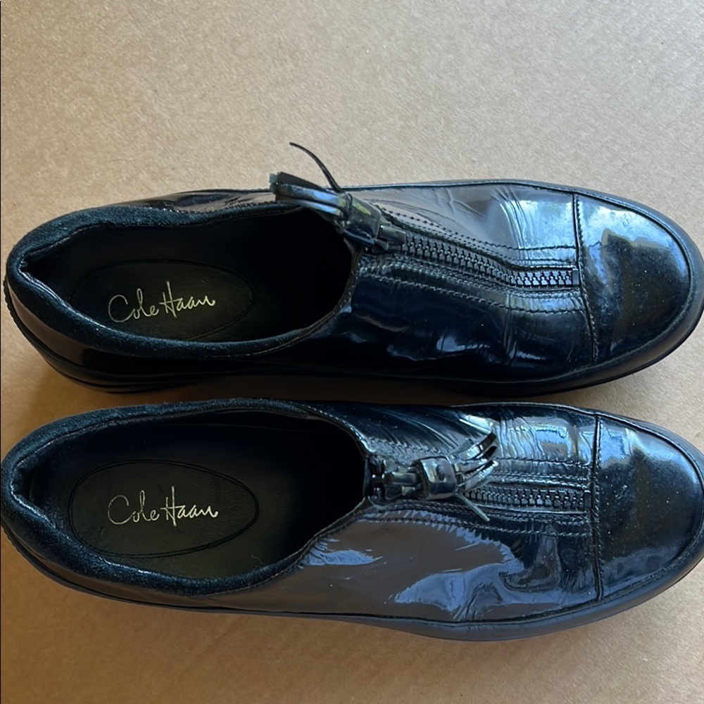 Cole Haan Black Leather Slip-On Loafers